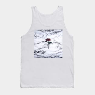 White Minimal Marble Pattern Tank Top